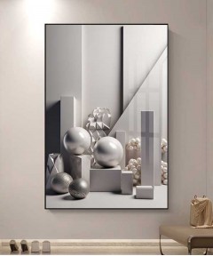 Black Frame 60*90 Cm Crystall Porsalein Painting Turkish Style For Living Room